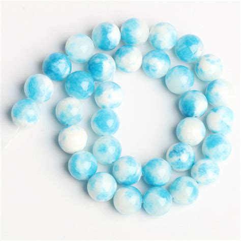 1 Piece Persian Jade Beads Natural Stone Inlaid Round Loose Spaced Bead