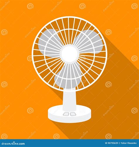 Fan Icon In Flat Style Isolated On White Background Household