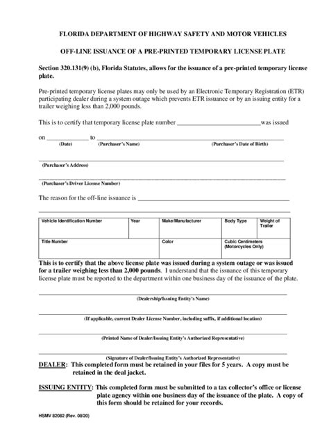 Print Temporary Tag Florida 2020-2024 Form - Fill Out and Sign ...