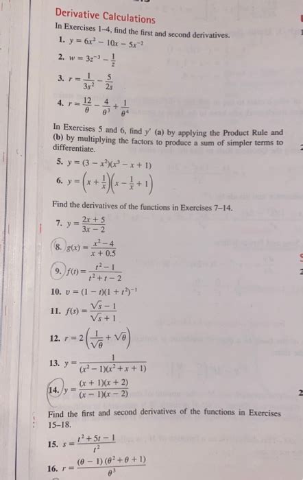 Solved Derivative Calculations In Exercises 1 4 Find The