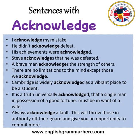 Sentences With Acknowledge Acknowledge In A Sentence In English Sentences For Acknowledge