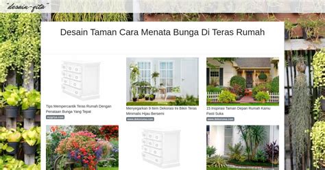 Desain Taman Cara Menata Bunga Di Teras Rumah