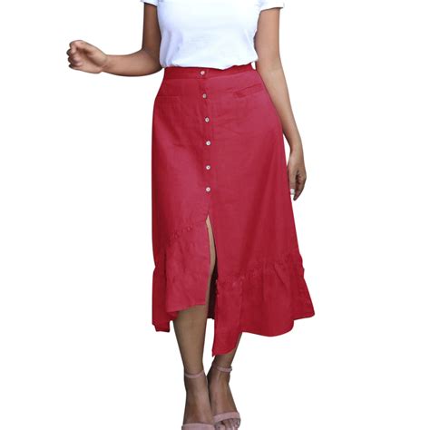 Entyinea Skirts For Women Knee Length Shiny Flared Pleated Mini Skater