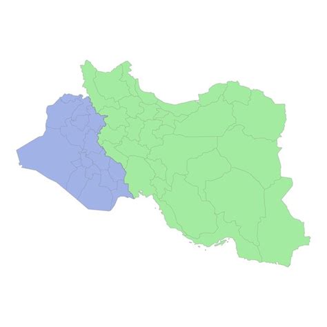 Hochwertige Politische Karte Des Iran Und Des Irak Mit Grenzen Der