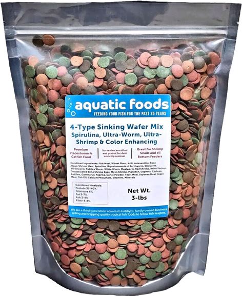 Amazon Aquatic Foods Inc 4 Type Mix Of 12mm 1 2 Sinking Wafers