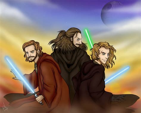 Obi Wan Kenobi Qui Gon Jinn Anakin Skywalker By Julis Rocks On