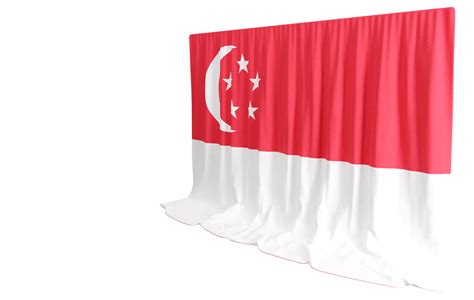 Singapore Flag Curtain In 3d Rendering Called Flag Of Singapore 30599978 Png