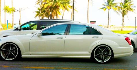 Pearl White S Class Mercedes With Custom Black White Rims Exotic