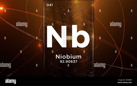 Niobium (Nb) symbol chemical element of the periodic table, 3D ...