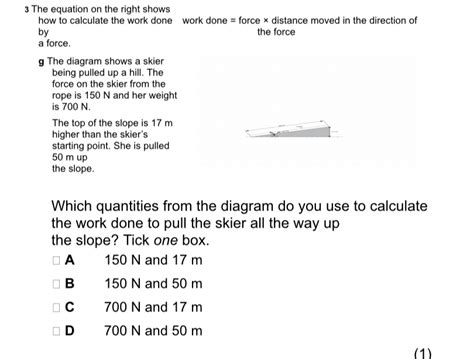 Solved: 3 The equation on the right shows how to calculate the work ...