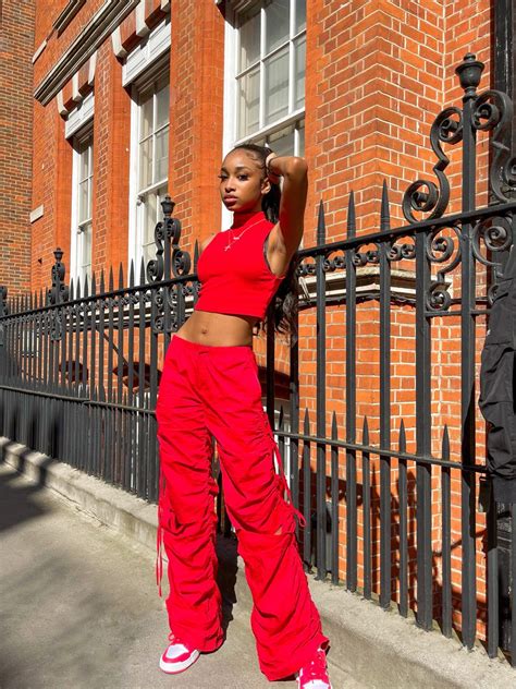 Red Streetwear Outfit Instagram Pose