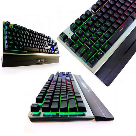 Teclado Gamer Semi Mec Nico Retroilumina O E Apoio De Punho Kp