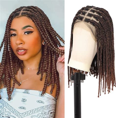 Amazon Brinbea 13x8 HD Lace Knotless Braided Wigs Box Braid Wig