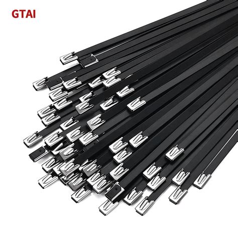 Stainless Steel Cable Tie 304 316 Black Ball Lock Epoxy Coated Tie China Coated Tie And