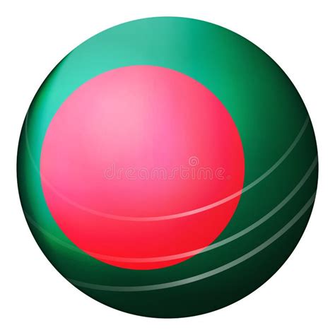 Glass Light Ball With Flag Of Bangladesh Round Sphere Template Icon