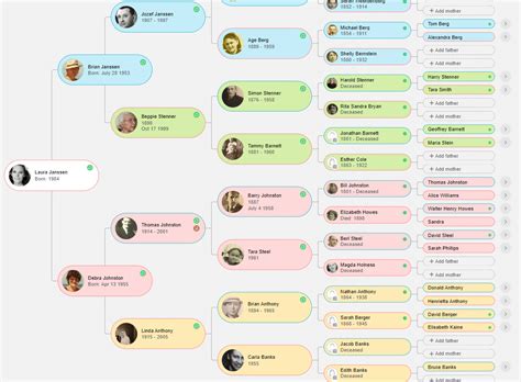 MyHeritage vous présente le Codage Couleurs pour les arbres