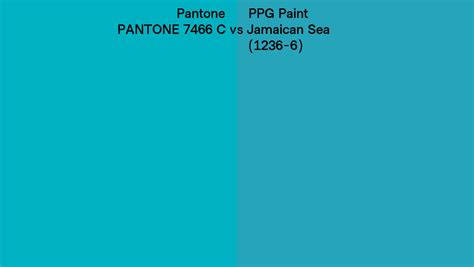 Pantone 7466 C Vs PPG Paint Jamaican Sea 1236 6 Side By Side Comparison