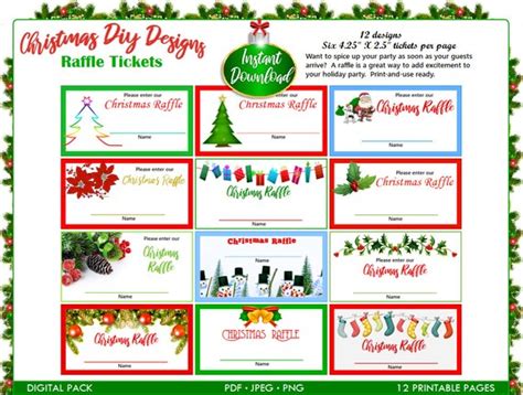 Printable Christmas Party Raffle Tickets | Etsy