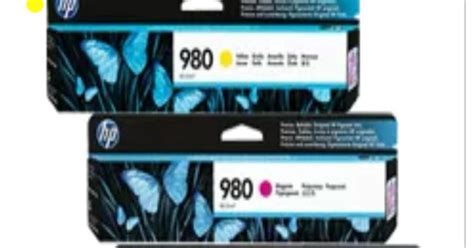 Brand New Original Hp 980 Ink Inkjet Cartridge Set Black Cyan Magenta Yellow Great Deal For