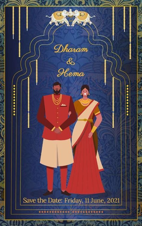 Digital Indian Wedding Invite Templates South Indian Wedding Online Wedding Invitations