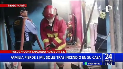 Huánuco Familia pierde 2 mil soles tras voraz incendio en su vivienda