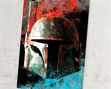 Boba Fett Star Wars Art Boba Fett Helmet Poster Star Wars - Etsy UK