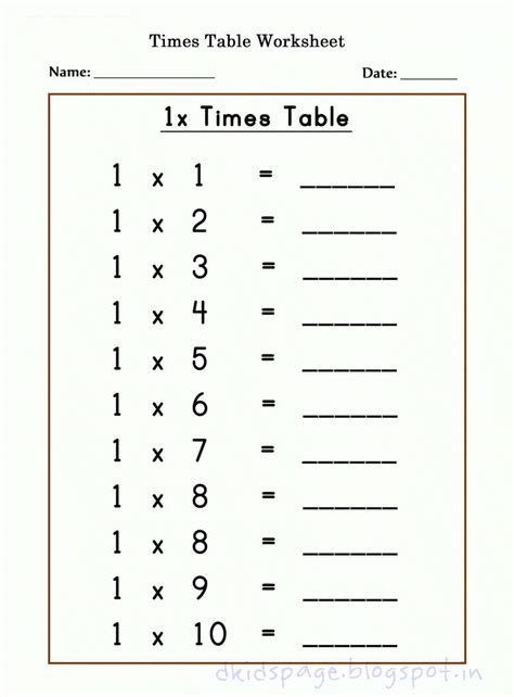 Multiplication Worksheets 7 Times Tables