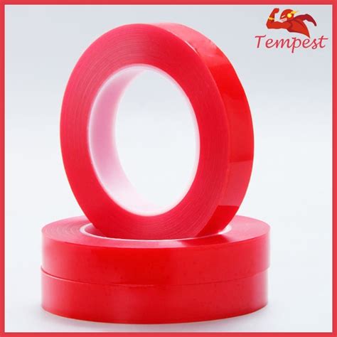 1CM 3M Red Transparent Silicone Double Sided Tape Sticker For Car High