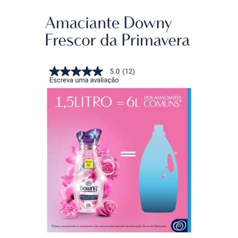 Amaciante Downy Concentrado Frescor Da Primavera 1 5L Rende 6L