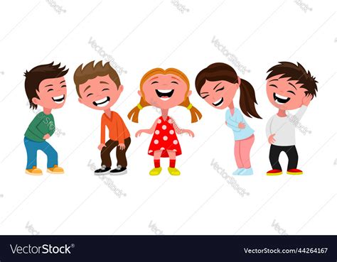 Group of laughing children Royalty Free Vector Image