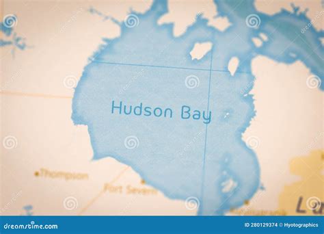 The Realistic Map Of Hudson Bay Stock Photo Image Of National Paper