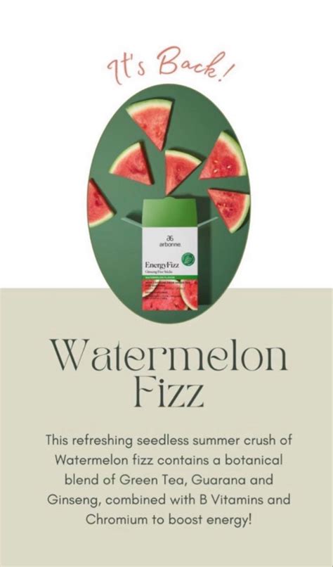 Arbonne Watermelon Energy Fizz Stick Arbonne Fizz Boost Energy