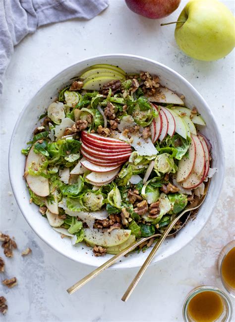 Brussels Sprouts Apple Salad With Brown Butter Dressing