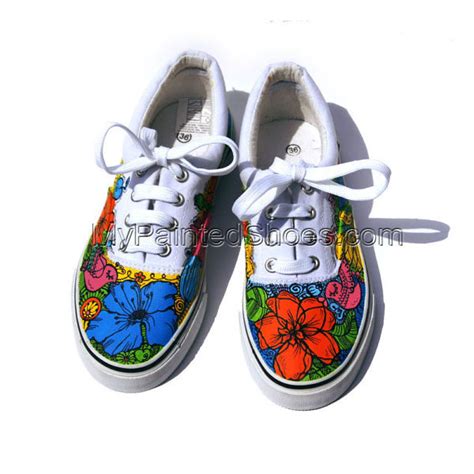 Hand Painted Converse Flowers Sneakers Personalized Vans Cus