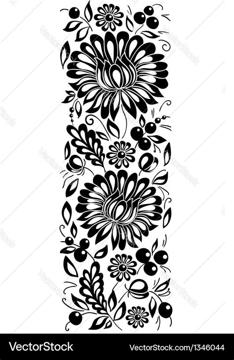 Black-and-white flowers and leaves floral design e