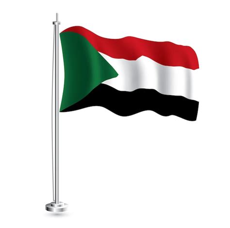 Premium Vector Sudanese Flag Isolated Realistic Wave Flag Of Sudan