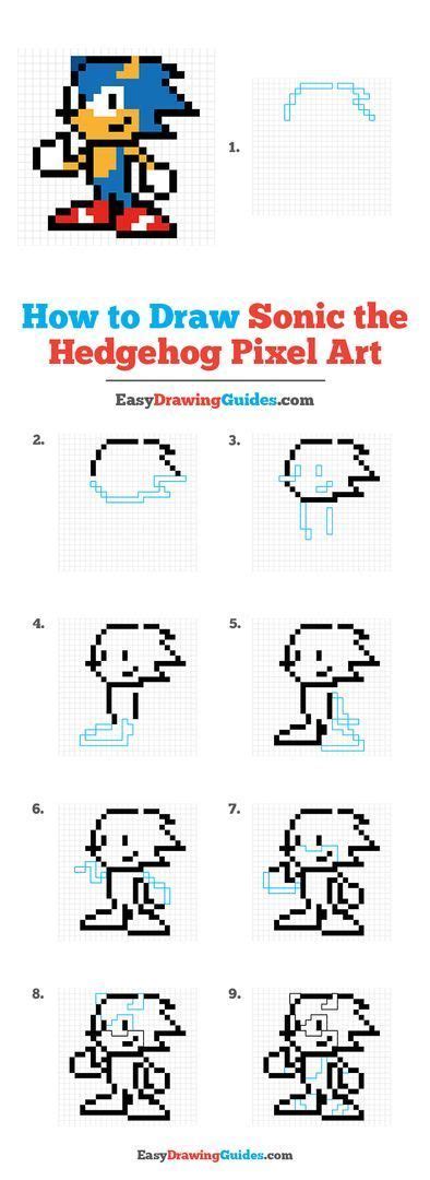 How To Draw Sonic The Hedgehog Pixel Art In 8 Easy Steps Step By Step