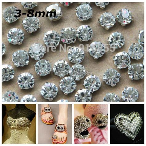 Free Shipping Ss12 38 3 8mm Silver Plated Craft Loose Crystal Sew On