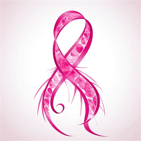 Premium Vector | A pink ribbon with a pink ribbon that says pink ribbon