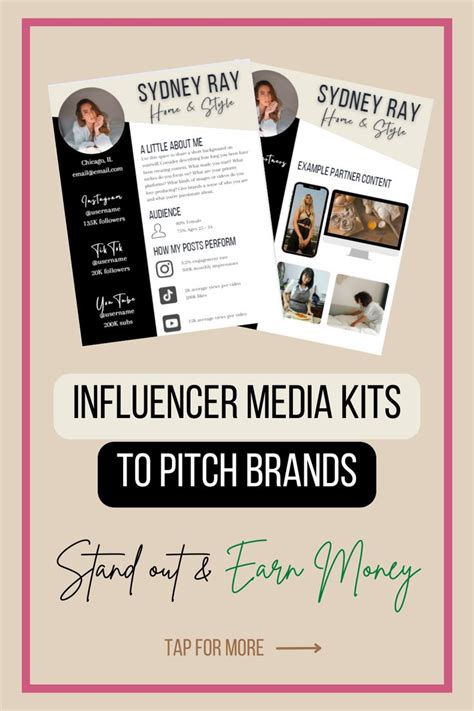 Influencer Media Kit Template Influencer Rate Sheet Blogger Template