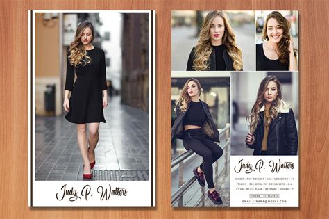 Excited To Share The Latest Addition To My Etsy Shop Modeling Comp Card Template Fashion