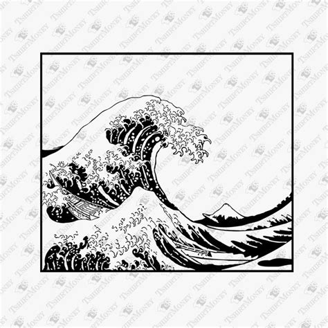 The Great Wave Off Kanagawa Svg Hokusai Svg Japanese Art Svg