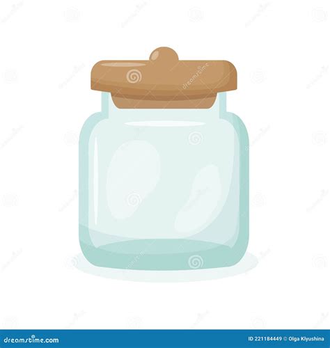 Empty Glass Jar Isolated Illustration On White Background Stock Vector Illustration Of Food