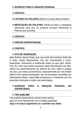 Roteiro Para A Adoracao Ao Santissimo Sa Ora O Pessoal Adora O Em