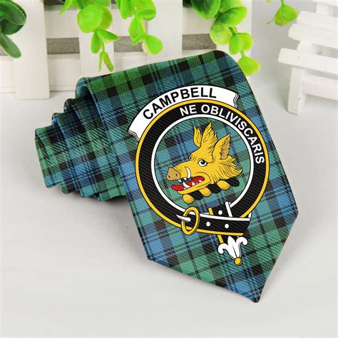 Campbell Tartan Tie With Clan Crest Th8 Campbell Tartan Tartan Tie