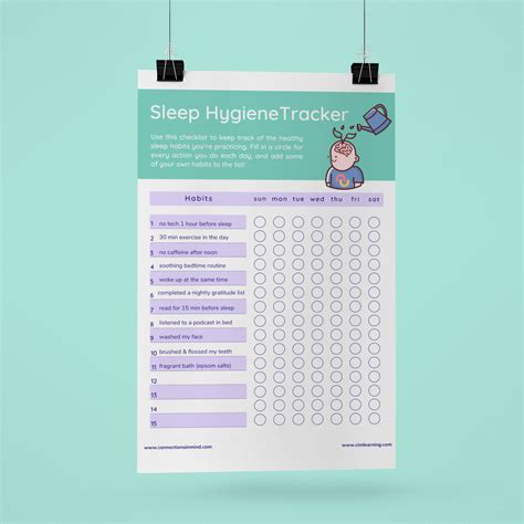 Sleep Hygiene Worksheet Daily