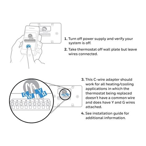 Honeywell Home C Wire Power Adapter 24 Volt Selectable Flexible Programmable Thermostat