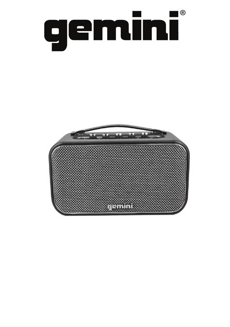 Bedienungsanleitung Gemini GTR-300 (16 Seiten)