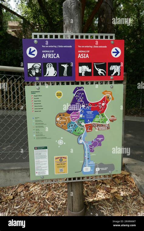 Los Angeles, California, USA 20th September 2023 Zoo Map at LA Zoo on ...