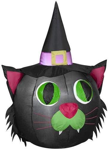 The Holiday Aisle Pumpkin Cat Sm Inflatable Decorating For Halloween